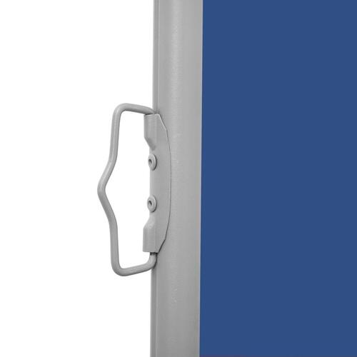 Sammenrullelig sidemarkise til terrassen 120 x 500 cm blå