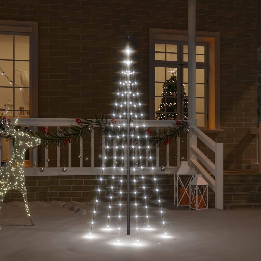 Juletræ til flagstang 108 LED'er 180 cm koldt hvidt lys