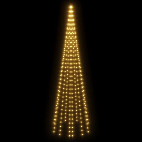 Juletræ til flagstang 310 LED'er 300 cm varmt hvidt lys
