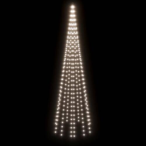 Juletræ til flagstang 310 LED'er 300 cm koldt hvidt lys