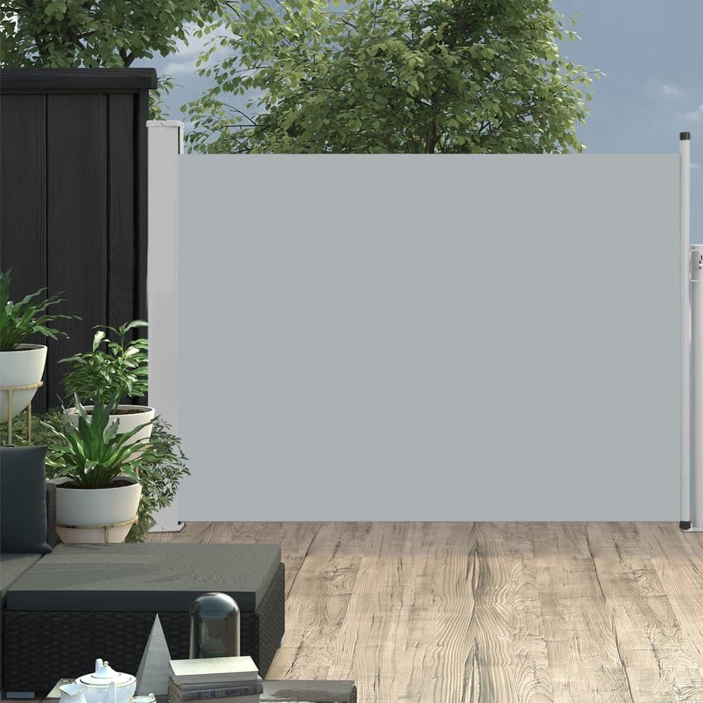 Sammenrullelig sidemarkise til terrassen 120 x 500 cm grå