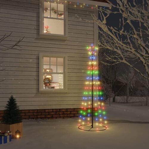 Kegleformet juletræ 108 LED'er 70x180 cm flerfarvet