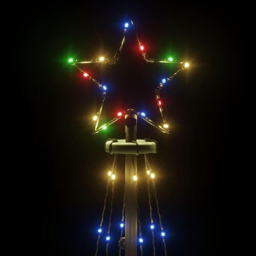 Kegleformet juletræ 108 LED'er 70x180 cm flerfarvet