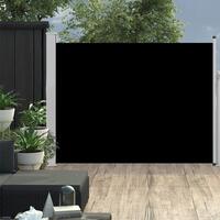 Sammenrullelig sidemarkise til terrassen 140x500 cm sort