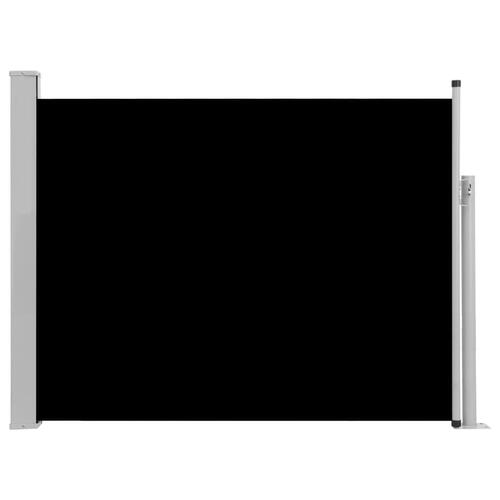 Sammenrullelig sidemarkise til terrassen 140x500 cm sort