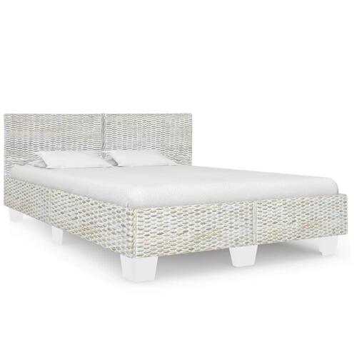 Sengestel 160 x 200 cm naturlig rattan grå