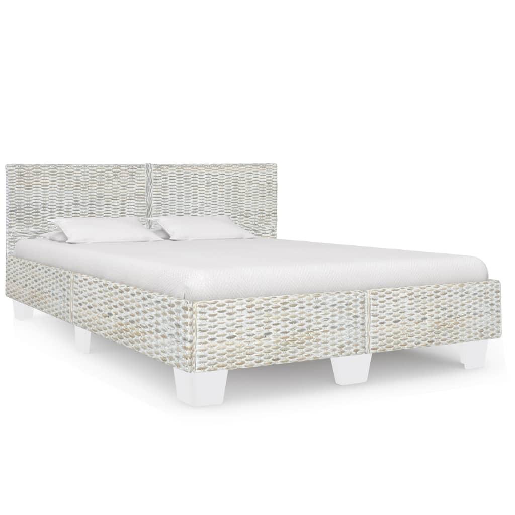 Sengestel 160 x 200 cm naturlig rattan grå