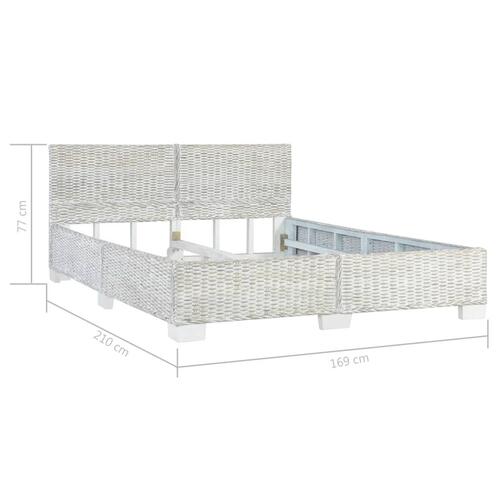Sengestel 160 x 200 cm naturlig rattan grå