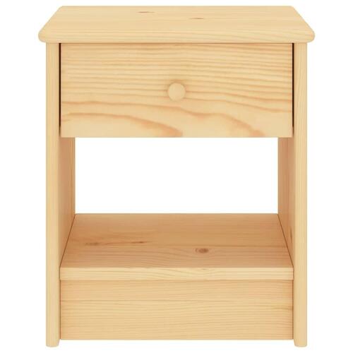 Sengebord 35x30x40 massivt fyrretræ lys træfarve