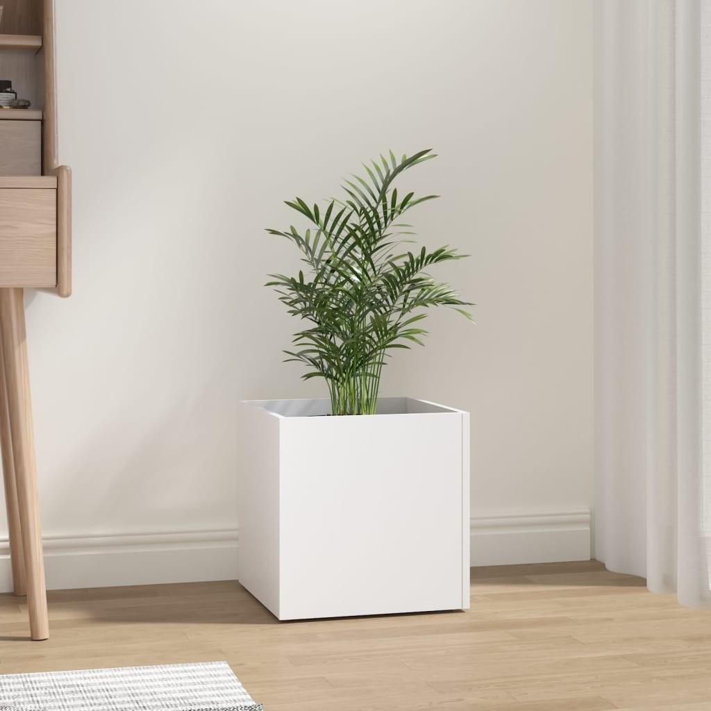 Plantekasse 40x40x40 cm konstrueret træ hvid