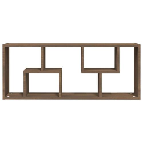 Væghylde 36x16x90 cm konstrueret træ brun egetræsfarve