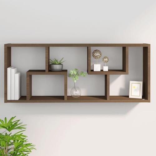 Væghylde 36x16x90 cm konstrueret træ brun egetræsfarve