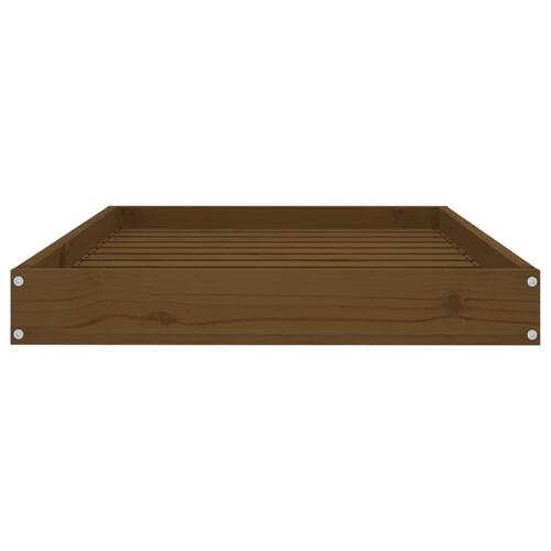 Hundeseng 91,5x64x9 cm massivt fyrretræ gyldenbrun