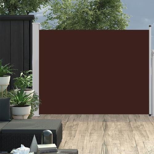 Sammenrullelig sidemarkise til terrassen 140x500 cm brun
