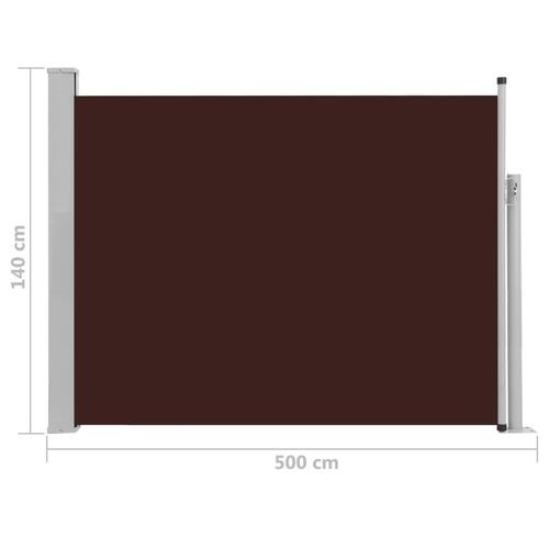 Sammenrullelig sidemarkise til terrassen 140x500 cm brun