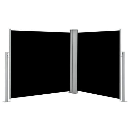 Sammenrullelig sidemarkise 100 x 600 cm sort