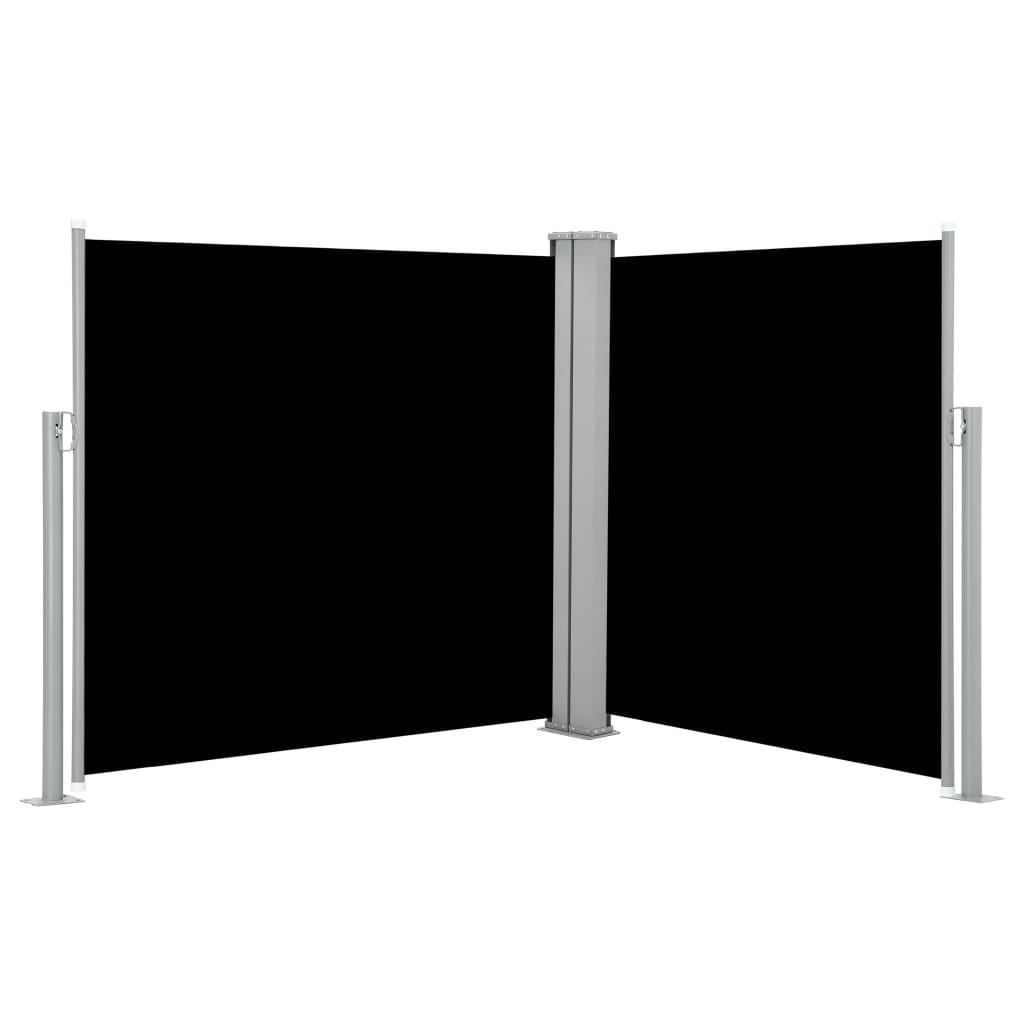 Sammenrullelig sidemarkise 100 x 600 cm sort