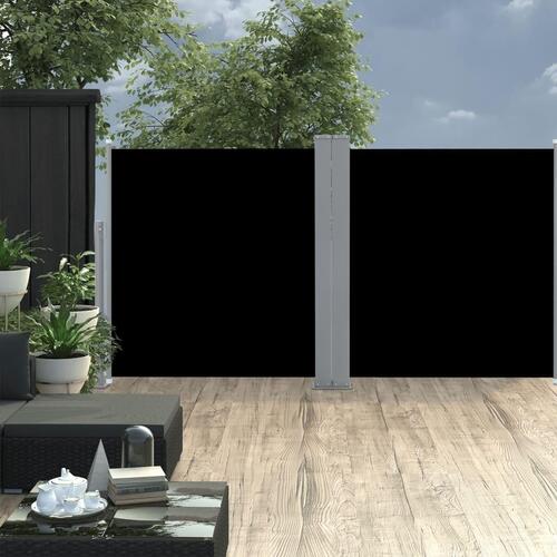 Sammenrullelig sidemarkise 100 x 600 cm sort