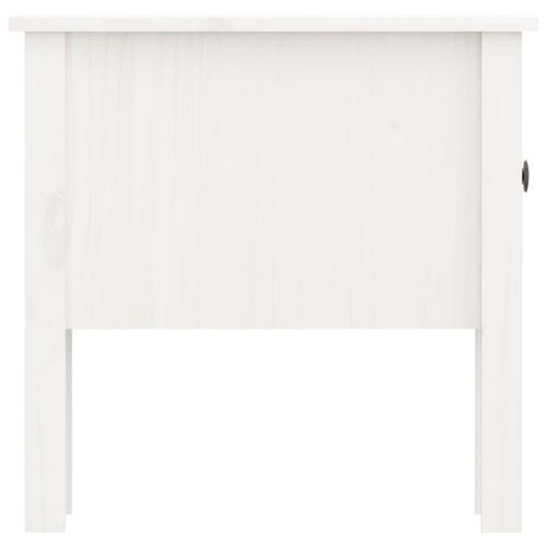 Sidebord 50x50x49 cm massivt fyrretræ hvid