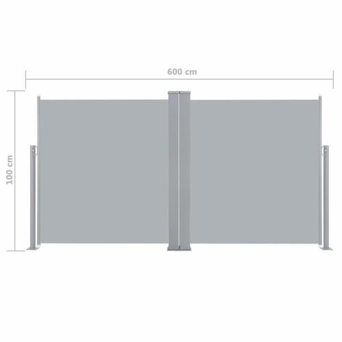 Sammenrullelig sidemarkise 100 x 600 cm antracitgrå