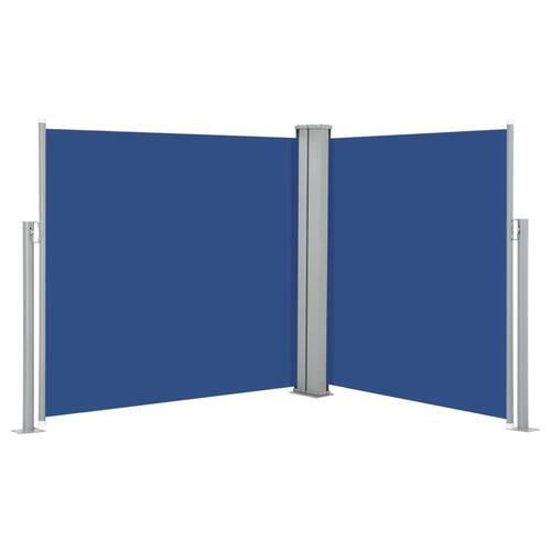 Sammenrullelig sidemarkise 100 x 600 cm blå