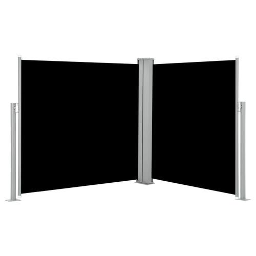 Sammenrullelig sidemarkise 120 x 600 cm sort