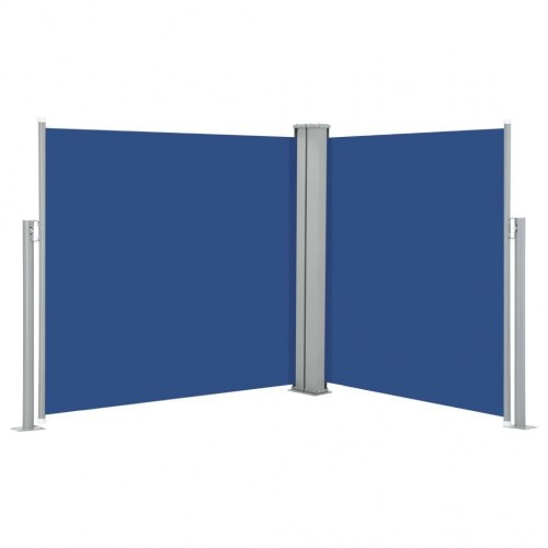 Sammenrullelig sidemarkise 120 x 600 cm blå