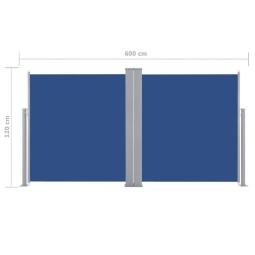 Sammenrullelig sidemarkise 120 x 600 cm blå