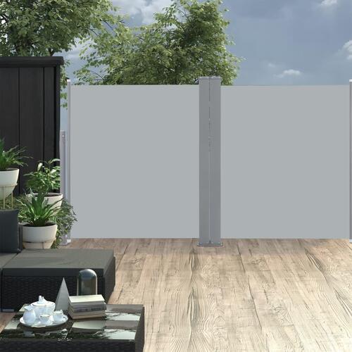 Sammenrullelig sidemarkise 140 x 600 cm antracitgrå