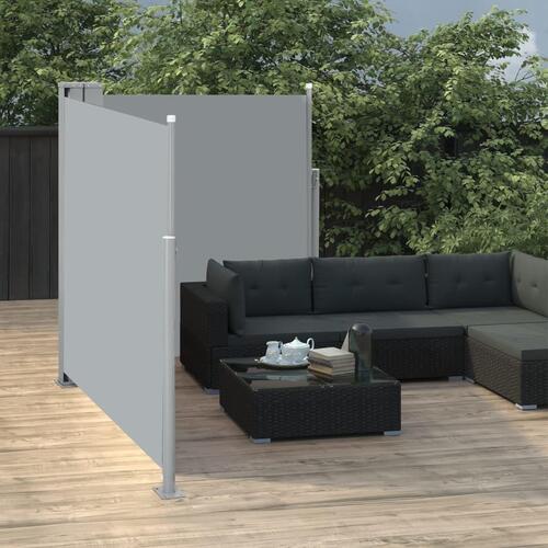 Sammenrullelig sidemarkise 140 x 600 cm antracitgrå