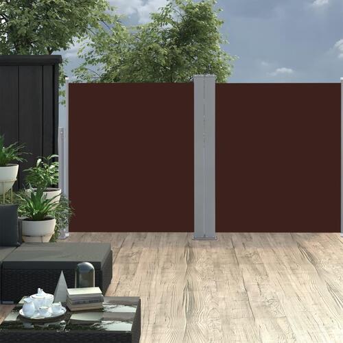 Sammenrullelig sidemarkise 140 x 600 cm brun