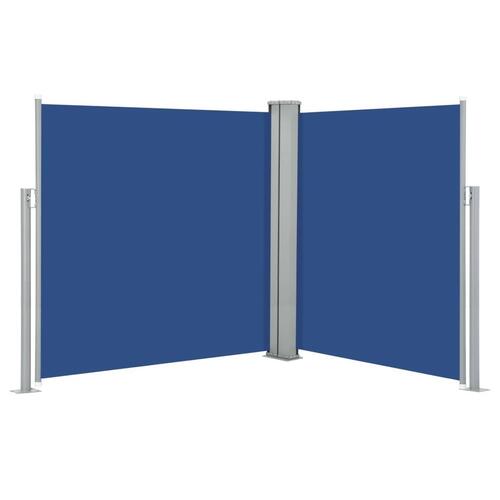 Sammenrullelig sidemarkise 140 x 600 cm blå