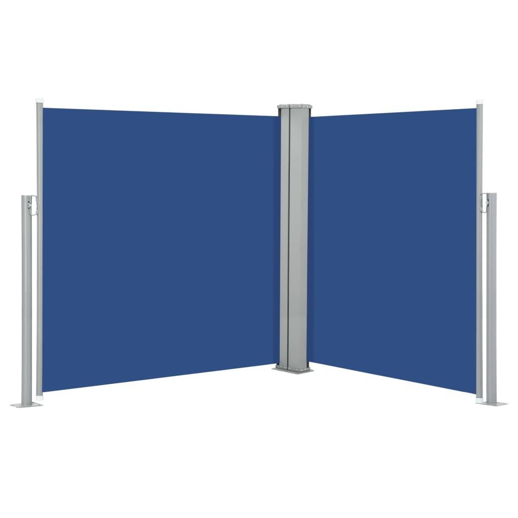 Sammenrullelig sidemarkise 140 x 600 cm blå