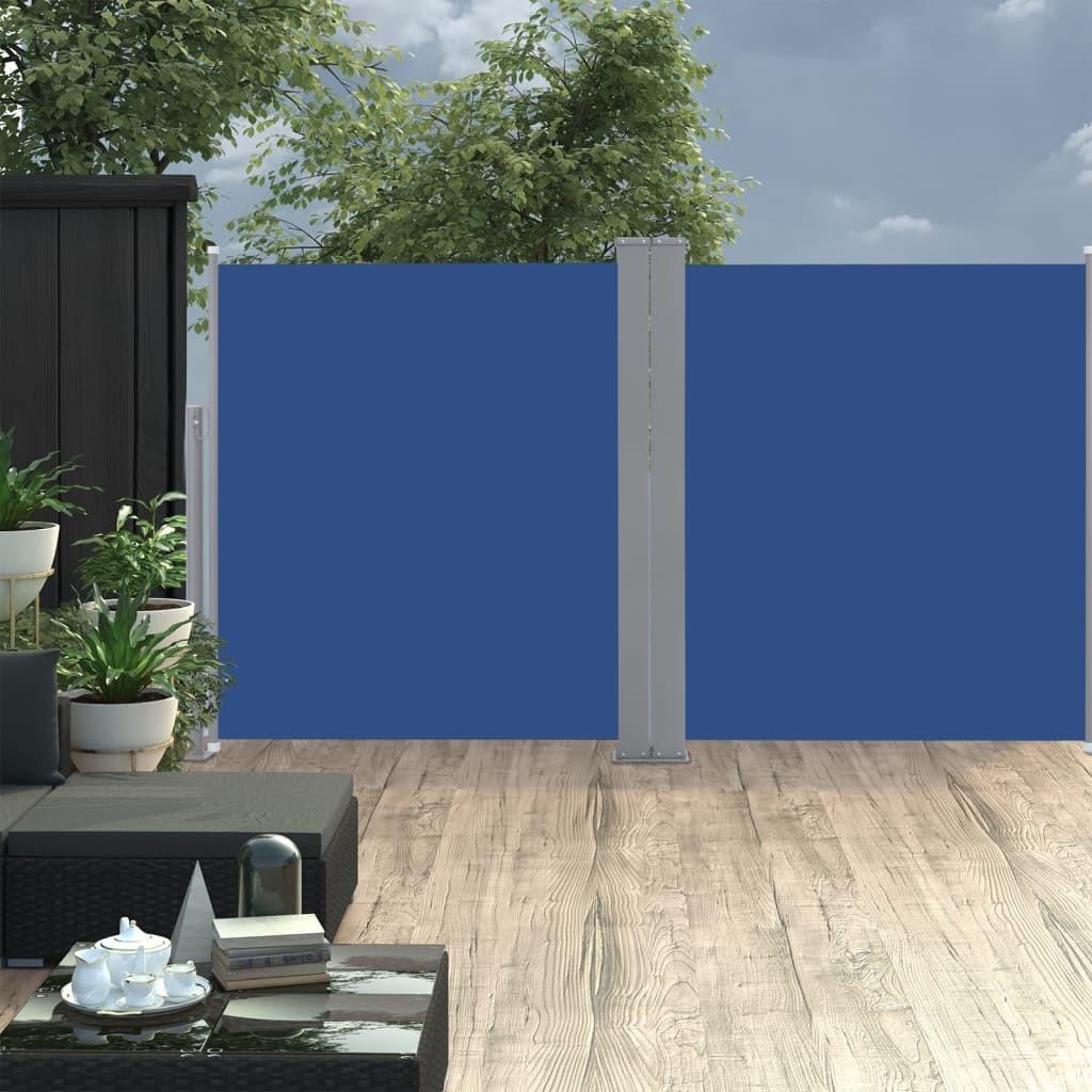 Sammenrullelig sidemarkise 160 x 600 cm blå
