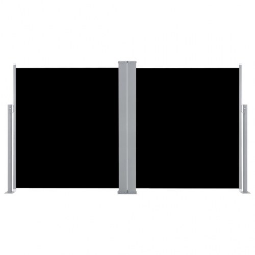 Dobbelt sidemarkise til terrassen 170 x 600 cm sort