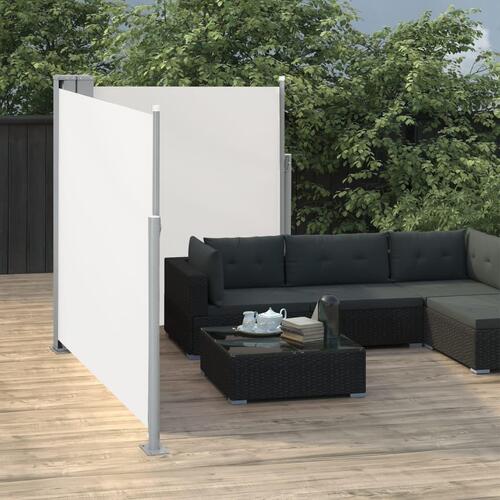 Dobbelt sidemarkise til terrassen 170 x 600 cm sort