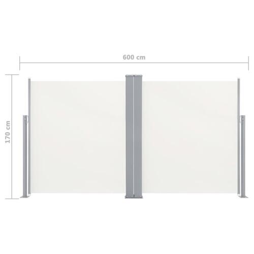 Dobbelt sidemarkise til terrassen 170 x 600 cm sort