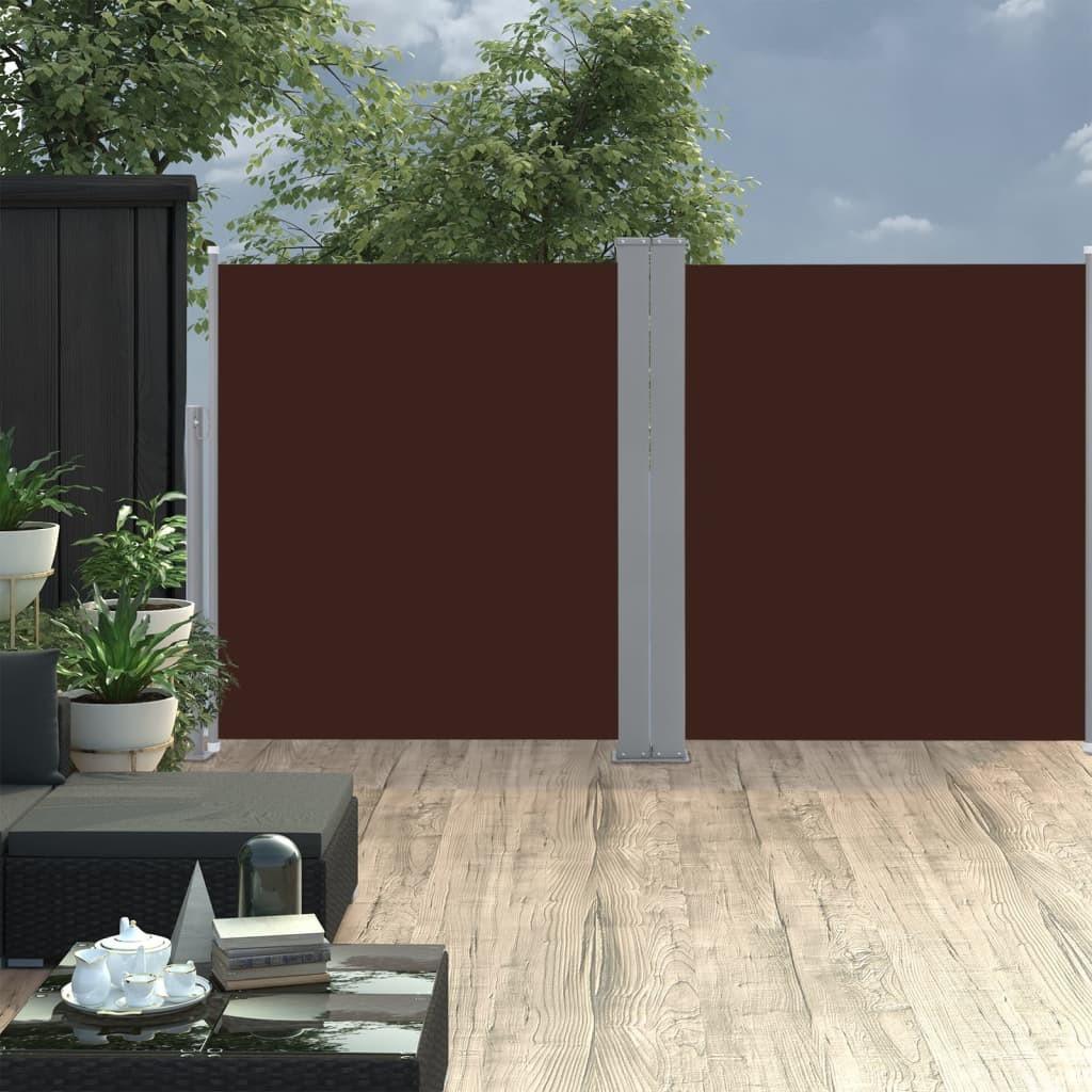 Sammenrullelig sidemarkise 170 x 600 cm brun