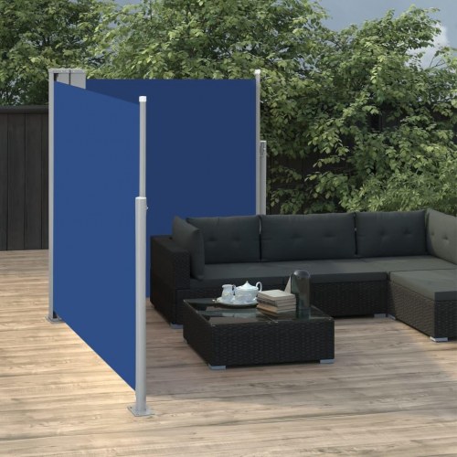 Sammenrullelig sidemarkise 170 x 600 cm blå