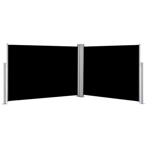 Sammenrullelig sidemarkise 100 x 1000 cm sort