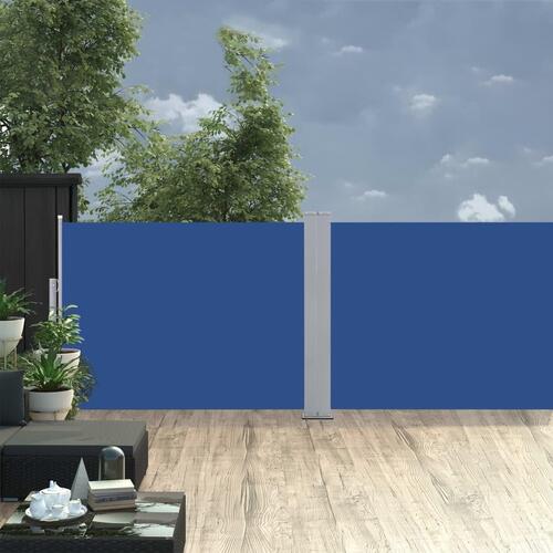 Sammenrullelig sidemarkise 100 x 1000 cm blå