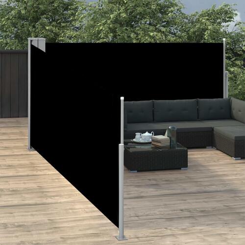 Sammenrullelig sidemarkise 120 x 1000 cm sort