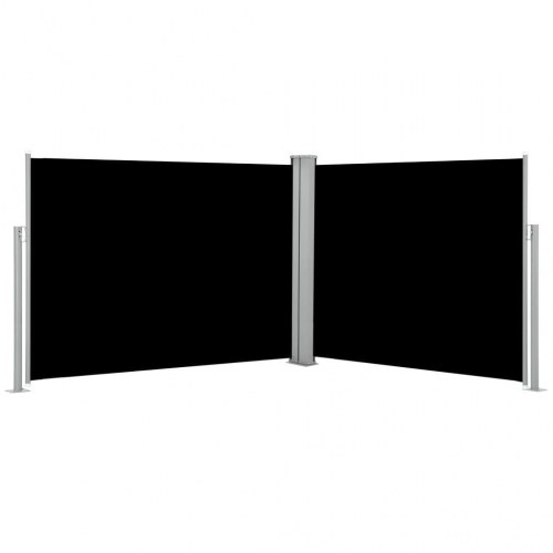 Sammenrullelig sidemarkise 140 × 1.000 cm - sort