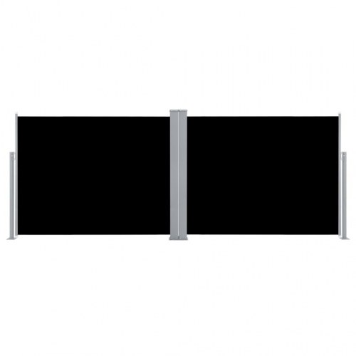 Sammenrullelig sidemarkise 140 × 1.000 cm - sort