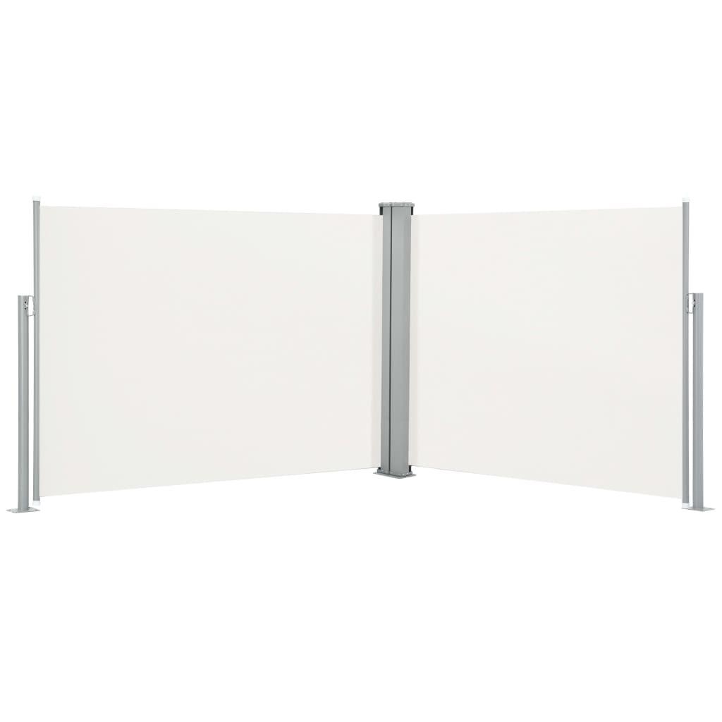 Sammenrullelig sidemarkise 140 x 1000 cm cremefarvet