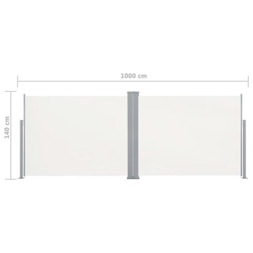 Sammenrullelig sidemarkise 140 x 1000 cm cremefarvet