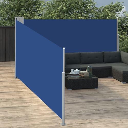 Sammenrullelig sidemarkise 140 x 1000 cm blå