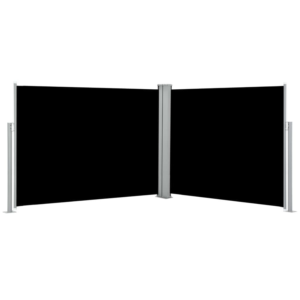 Sammenrullelig sidemarkise 170 x 1000 cm sort