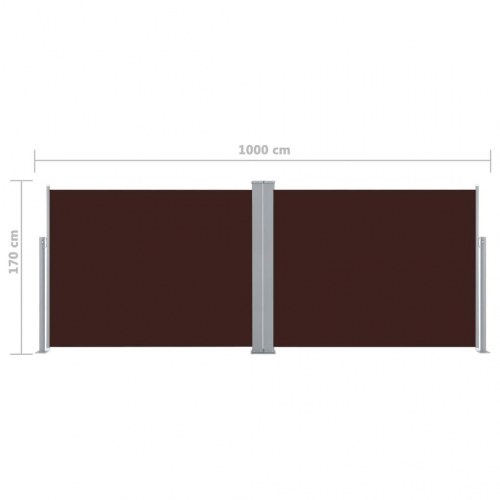 Sammenrullelig sidemarkise 170 x 1000 cm brun