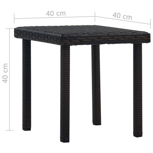 Havebord 40 x 40 x 40 cm polyrattan brun